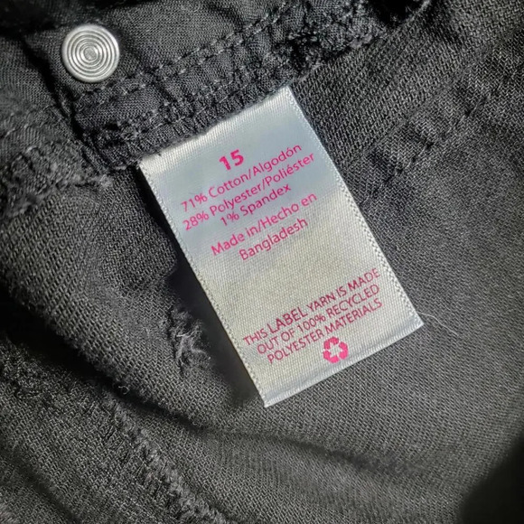 No Boundaries Raw Hem Cutoff Jean Shorts Distressed Black Size 15 Juniors - Picture 6 of 12